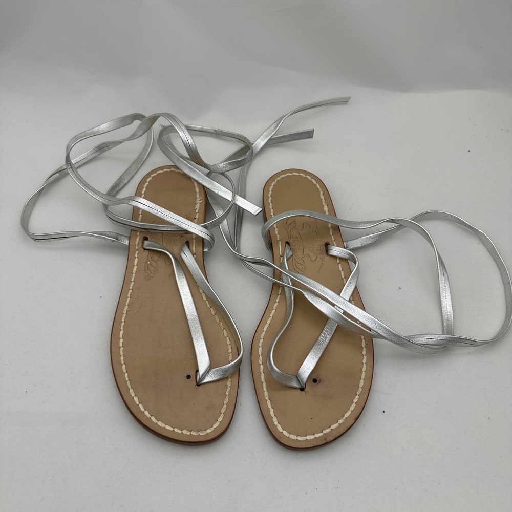 Chic Silver Lace-Up Sandals